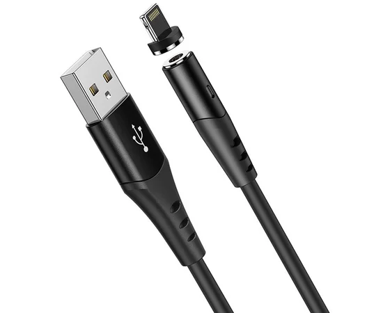 Дата кабель Hoco X60 Silicone Magnic USB to Lightning (1m) Черный