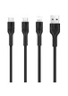 Дата кабель Hoco U31 "Benay" 3in1 Lightning -MicroUSB-Type-C (1.2m) Черный