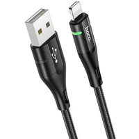 Дата кабель Hoco U93 "Shadow" Lightning (1.2 m) Черный