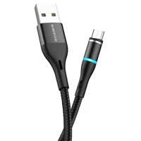 Дата кабель Borofone BU16 Skill magnetic USB to MicroUSB (1.2m) Черный