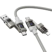 Дата кабель Hoco U151 Goldsmith 4in1 Type-C to USB/Type-C to Lightning 240W (1.2m) Gray