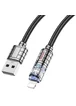 Дата кабель Hoco U122 Lantern Transparent Discovery Edition USB to Lightning Black