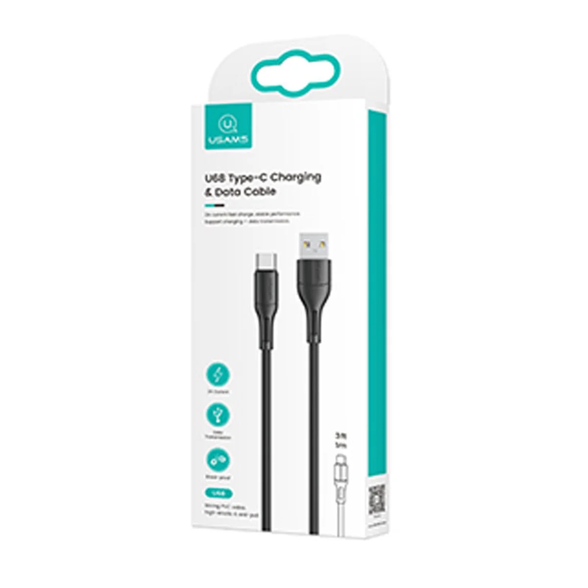 Дата кабель USAMS US-SJ501 U68 USB to Type-C (1m) Чорний