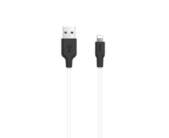 Дата кабель Hoco X21 Silicone Lightning Cable (1m) black_white