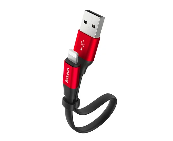 Дата кабель Baseus Nimble Portable USB to Lightning (23см) (CALMBJ-B01) Черный / Красный