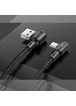 Дата кабель USAMS US-SJ457U57 Type-C Dual Right-angle Cable With Colorful Light (1.2m) Черный