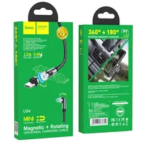 Дата кабель Hoco U94 "Universal magnetic" MicroUSB (1.2 m) Черный