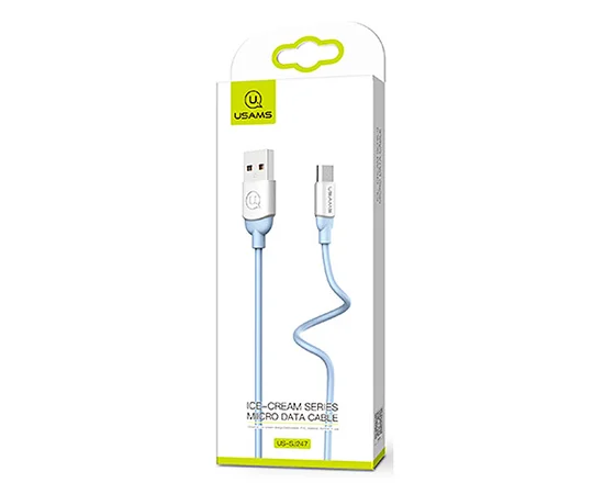 Дата кабель USAMS US-SJ247 Ice-cream series USB to MicroUSB (1m) Синий
