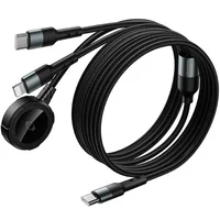 Дата кабель Hoco CW64 3in1 Type-C to iWatch/Lightning/Type-C 15W (1.2m) Black