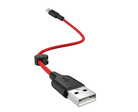 Дата кабель Hoco X21 Plus Silicone Lightning Cable (0.25m) Black / Red