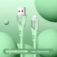 Дата кабель Usams US-SJ493 U65 Liquid Silicone USB to Lightning 3A 1m Зеленый