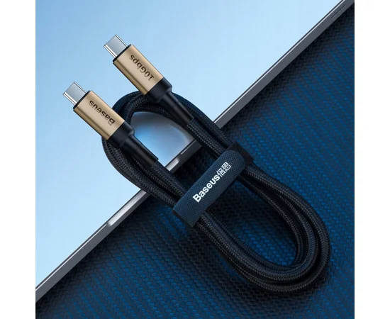 Дата кабель Baseus Cafule Type-C to Type-C Cable PD 2.0 60W (1m) Черный / Золотой