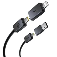 Дата кабель Baseus Versatile Two-for-Two USB/Type-C to Type-C/Lightning 60W (1m) (CB000162) Cosmic Black