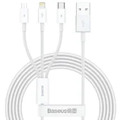 Дата кабель Baseus Superior Series USB to MicroUSB-Lightning-Type-C 3.5A (1.5m) (CAMLTYS) Stellar White