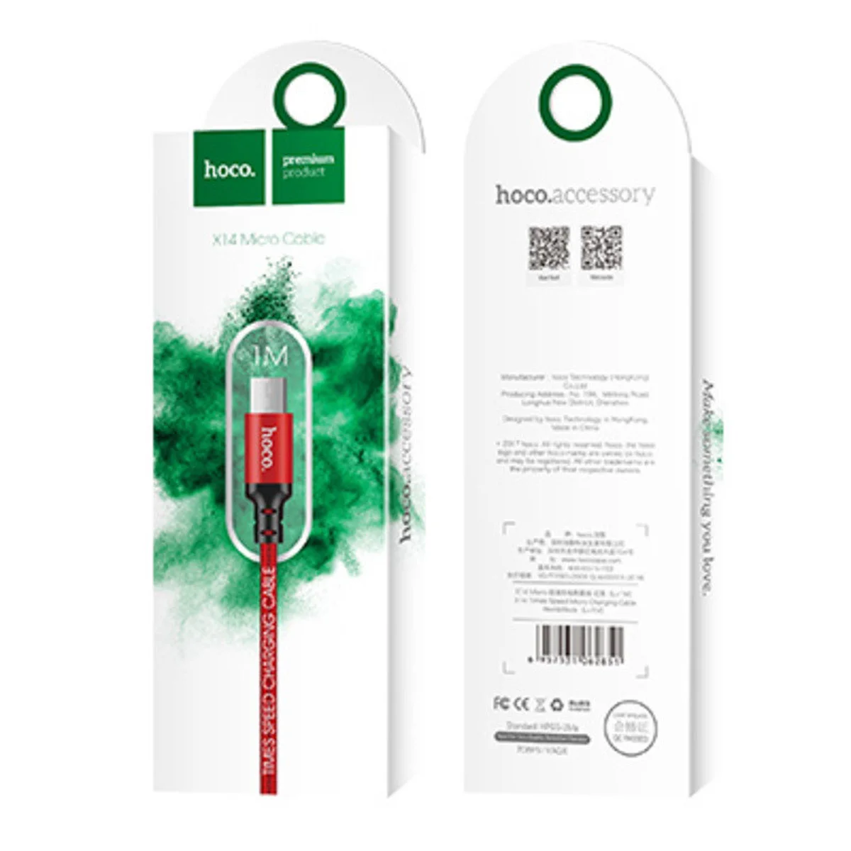 Дата кабель Hoco X14 Times Speed Micro USB Cable (1m) Красный