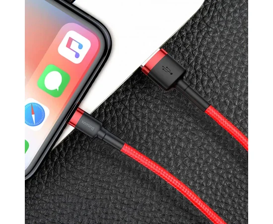 Дата кабель Baseus Cafule Lightning Cable 1.5A (2m) Красный / Черный