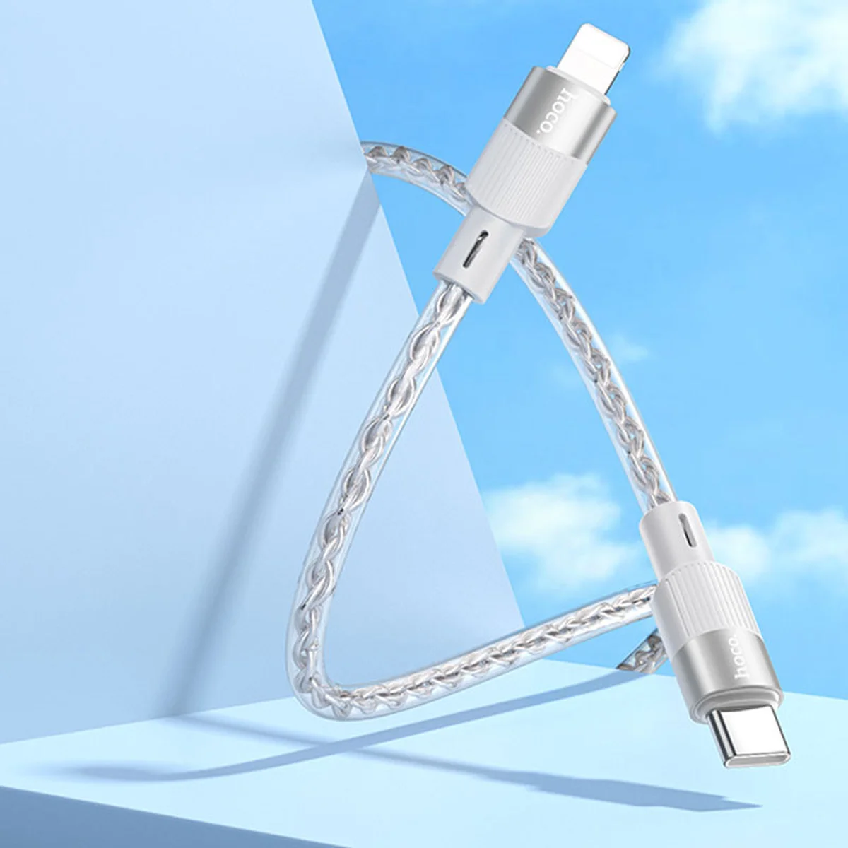 Дата кабель Hoco X99 Crystal Junction PD 27W Type-C to Lightning (1.0m) Gray