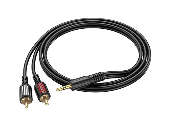 Аудио кабель Borofone BL11 3.5mm to double RCA Черный