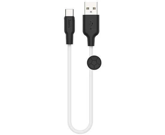 Дата кабель Hoco X21 Plus Silicone Type-C Cable (0.25m) Черный / Белый