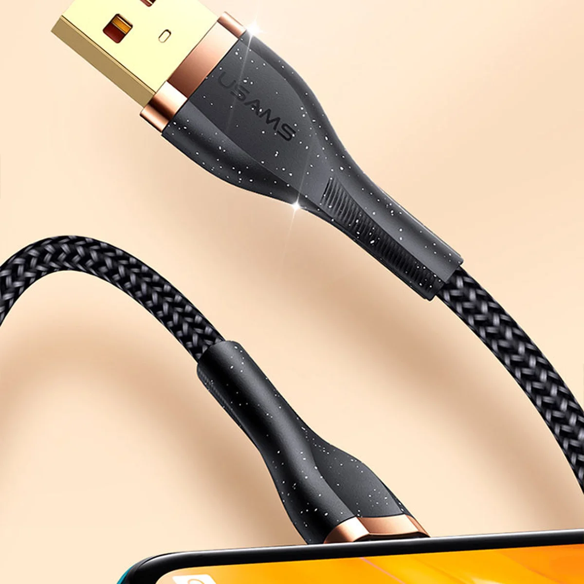 Дата кабель Usams US-SJ488 U64 Aluminum Alloy USB to Type-C 1.2m Чорний