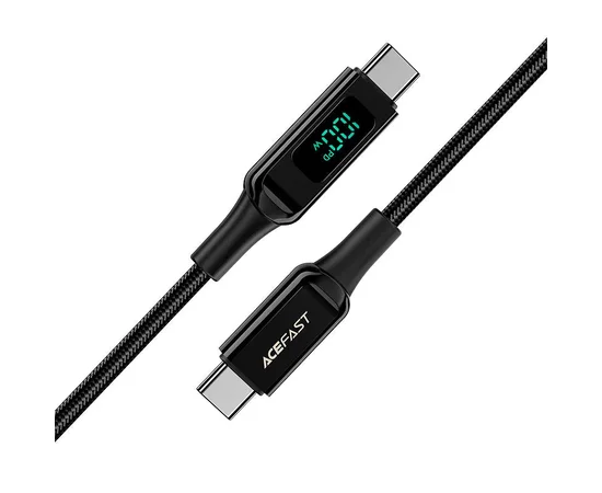 Дата кабель Acefast C6-03 USB-C to USB-C 100W zinc alloy digital display braided (1m) Black