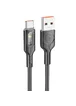Дата кабель Hoco U120 Transparent explore intelligent power-off USB to Type-C 5A (1.2m) Black