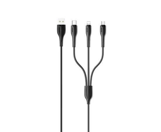 Дата кабель Usams US-SJ374 U38 3IN1 Charging Cable 1m Черный