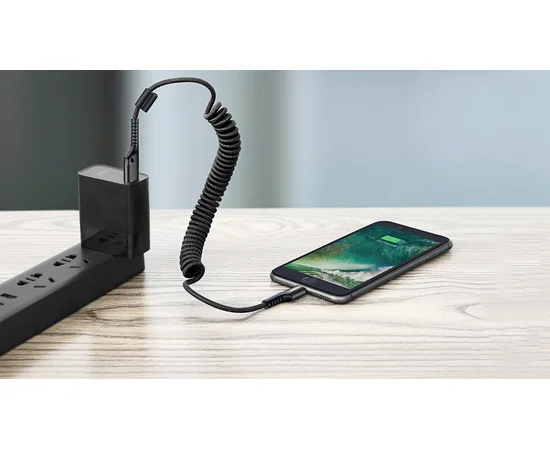 Дата кабель Baseus Double Spring (компактный) USB to Lightning 2A (1m) Черный
