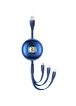 Дата кабель Usams US-SJ508 U69 3IN1 Retractable Cable 1m Синий