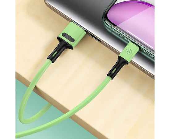 Дата кабель USAMS US-SJ434 U52 USB to Lightning (1m) Зеленый