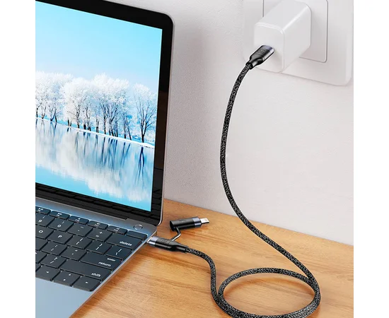 Дата кабель Usams US-SJ403 U31 60W Fast charging Type-C to Type-C / Lightning (1.2m) Черный