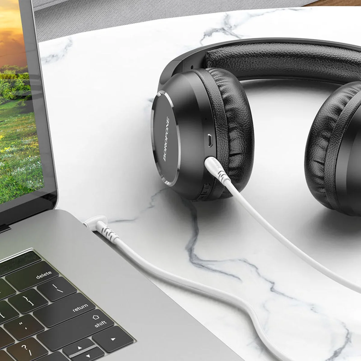 Аудио кабель Aux Borofone BL10 (2m) Белый