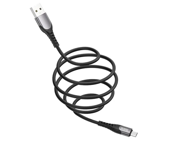 Дата кабель Hoco U80 "Cool silicone" MicroUSB (1М) Черный