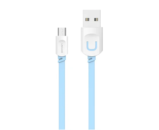Дата кабель Usams US-SJ020 U-Trans Series USB to MicroUSB (1m) Бирюзовый