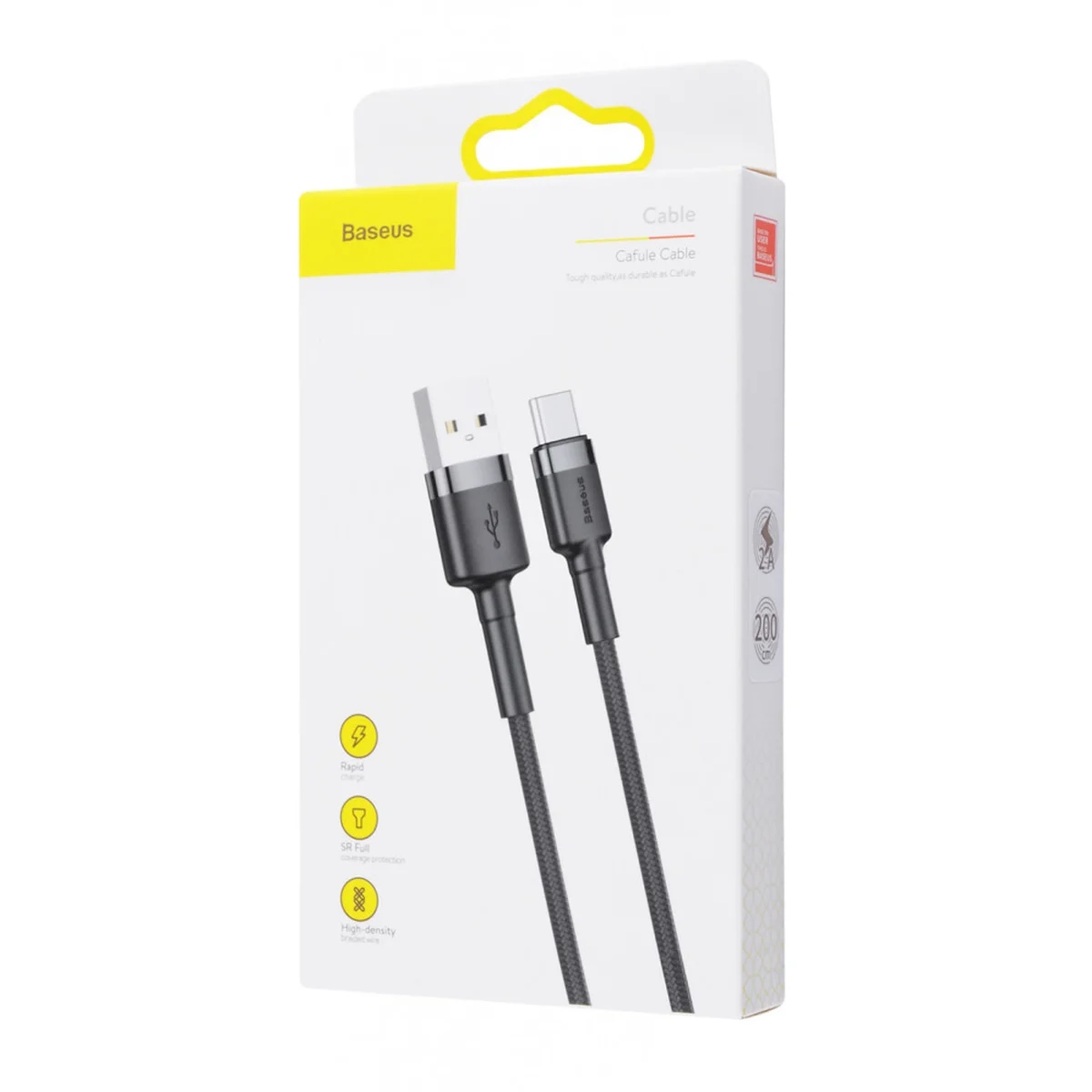 Дата кабель Baseus Cafule Type-C Cable 2A (2m) Black / Red