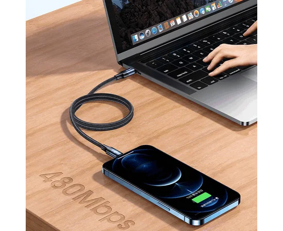 Дата кабель USAMS US-SJ522 U71 Type-C to Lightning PD 20W (2m) Black