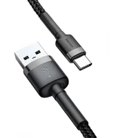 Дата кабель Baseus Cafule Type-C Cable 3A (1m) Чорний / Сірий