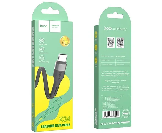 Дата кабель Hoco X34 "Surpass&rdquo; USB to Type-C (1m) Черный