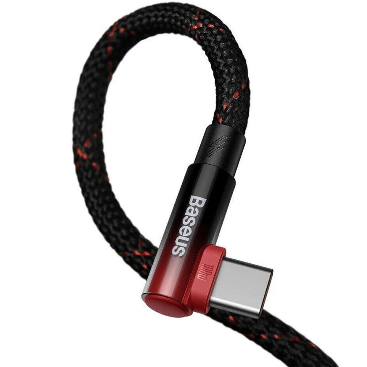 Дата кабель Baseus MVP 2 Elbow-shaped USB to Type-C 100W (2m) (CAVP000520) Black / Red