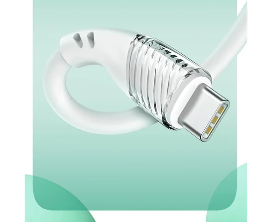 Дата кабель Usams US-SJ494 U65 Liquid Silicone USB to Type-C 3A 1m Белый