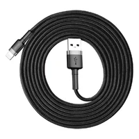 Дата кабель Baseus Cafule Lightning Cable 1.5A (2m) Серый / Черный