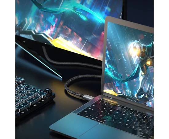 Дата кабель Hoco US05 Type-C to Type-C 100W USB4 40Gbps (1m) Black