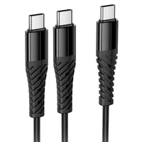 Дата кабель Hoco X123 Victory 2in1 Type-C to Type-C/Type-C 3A (1m) Black