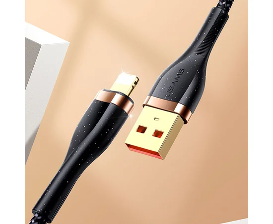 Дата кабель Usams US-SJ487 U64 Aluminum Alloy USB to Lightning 1.2m Черный