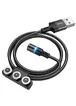 Дата кабель Hoco DU42 Magnetic 3in1 Lightning-microUSB-Type-C (1m) Черный