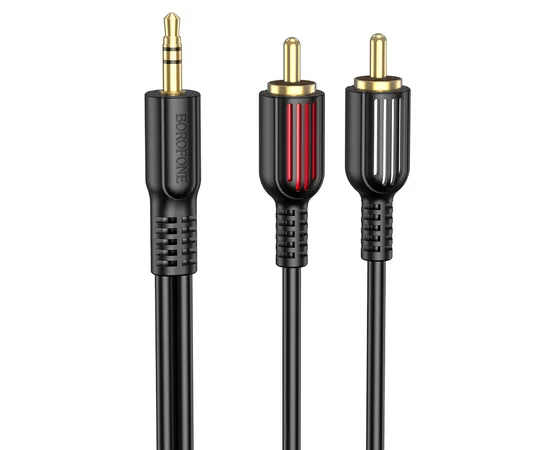Аудио кабель Borofone BL11 3.5mm to double RCA Черный