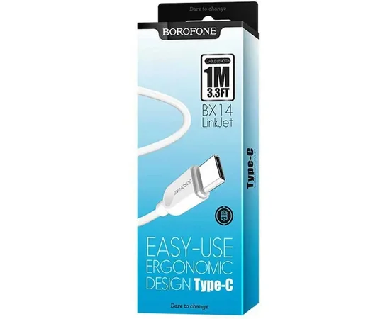 Дата кабель Borofone BX14 USB to Type-C (1m) Белый