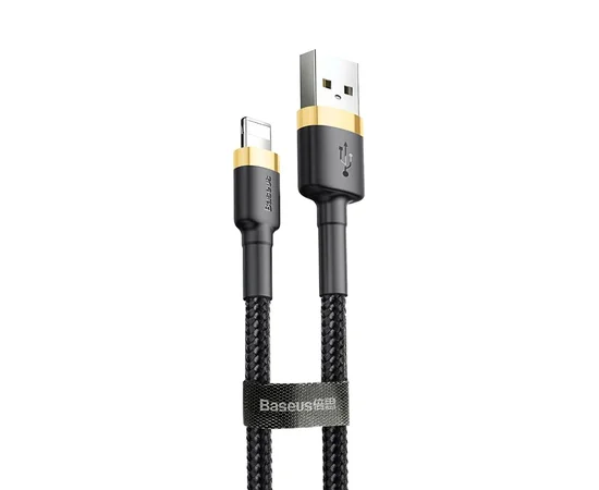 Дата кабель Baseus Cafule Lightning Cable 2A (3m) Золотой / Черный