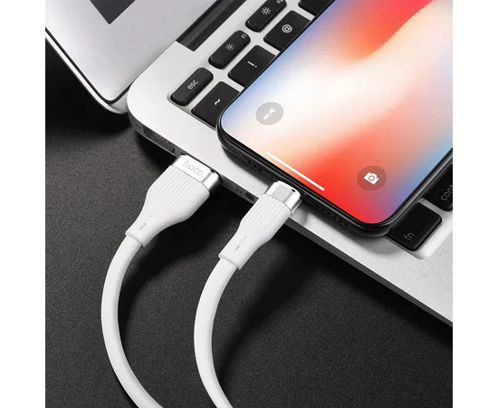 Дата кабель Hoco U72 "Forest Silicone" Lightning (1.2М) Белый