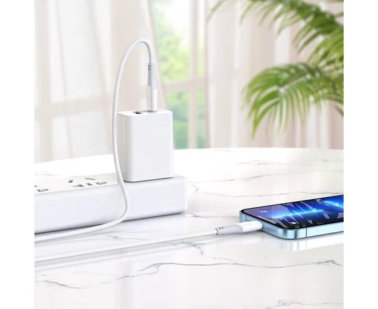 Дата кабель Hoco X70 Ferry PD Type-C to Lightning (1m) Белый